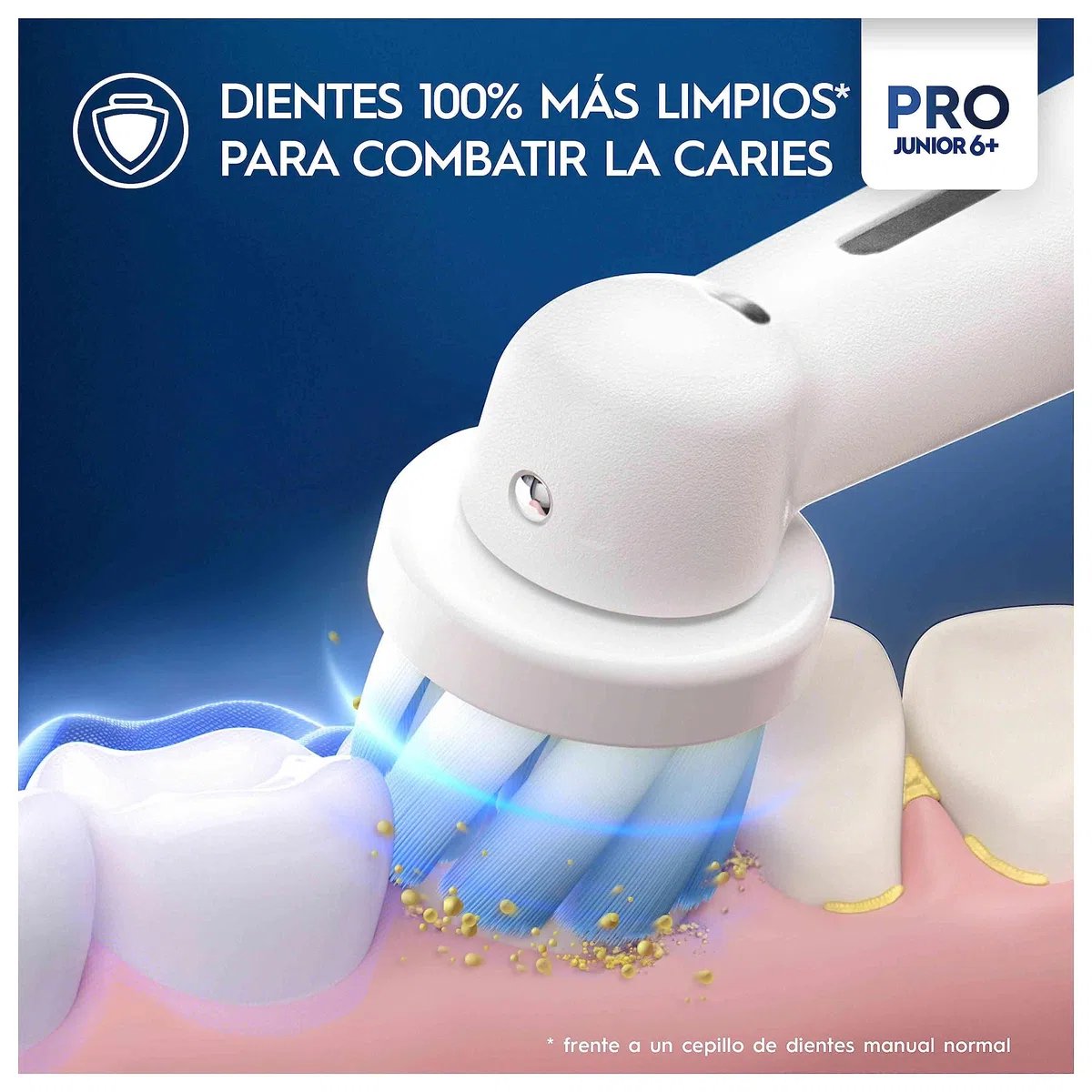 Oral-B Pro Junior Cepillo De Dientes Eléctrico Frozen Apto Para Niños Mayores De 6 Años, 1 Mango De Frozen, 2 Cabezales Suaves, 3 Modos De Cepillado y Sensor De Presión, Diseñado Por Braun