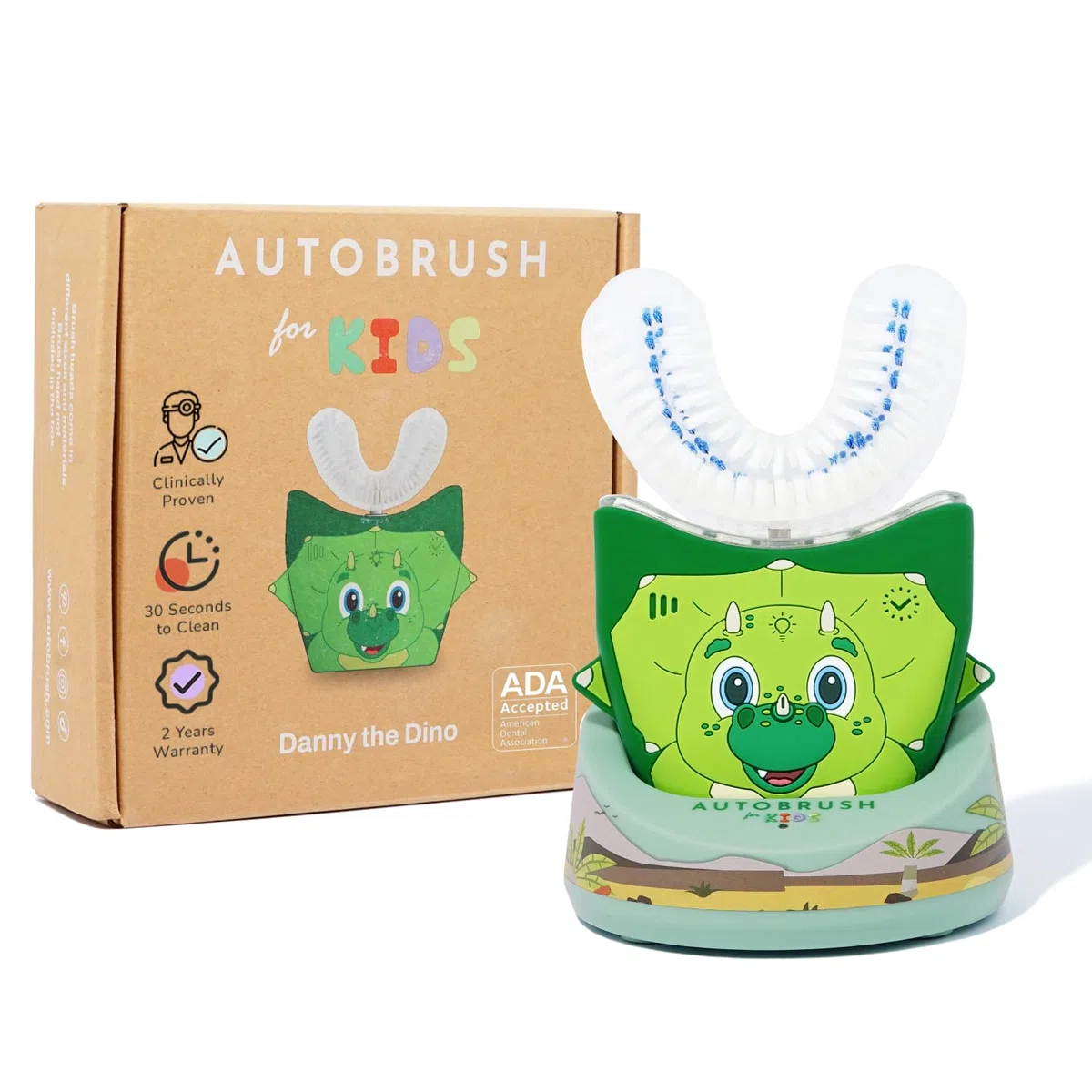 autobrush Cepillo de dientes eléctrico para niños, solo aceptado por ADA, cepillo de dientes en forma de U, clínicamente probado hasta 5.1 veces mejor limpieza, 30 segundos, cobertura completa de 360