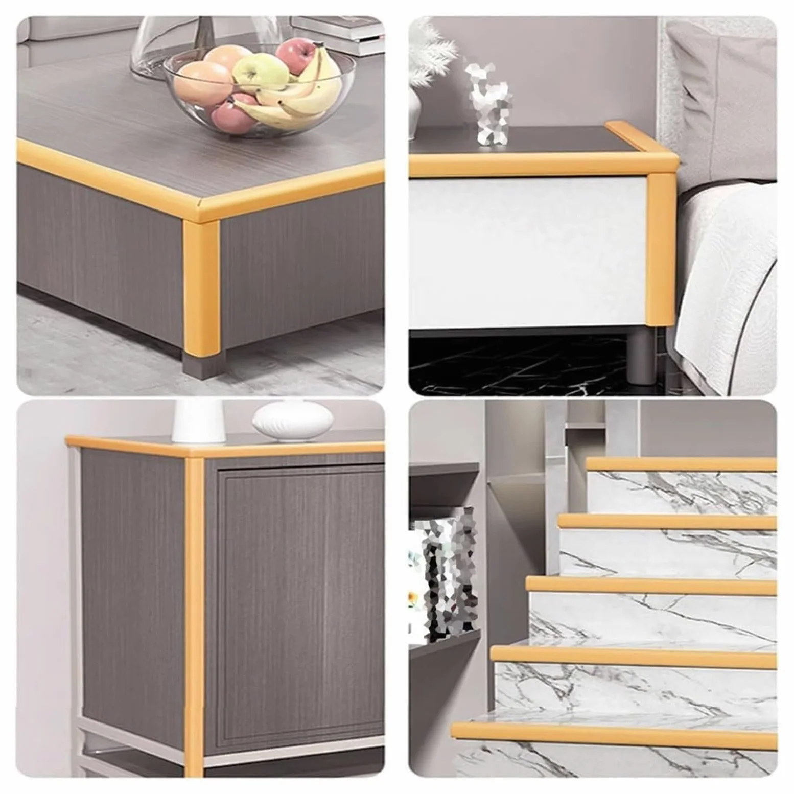Protector de Esquinas para Bebé Tiras De Seguridad De Espuma, Esteras De Esponja De Bolsa Suave Anticolisión De 60 Cm De Ancho, Etiqueta Autoadhesiva De Pared De Espacio De Estacionamiento De 1 Cm De