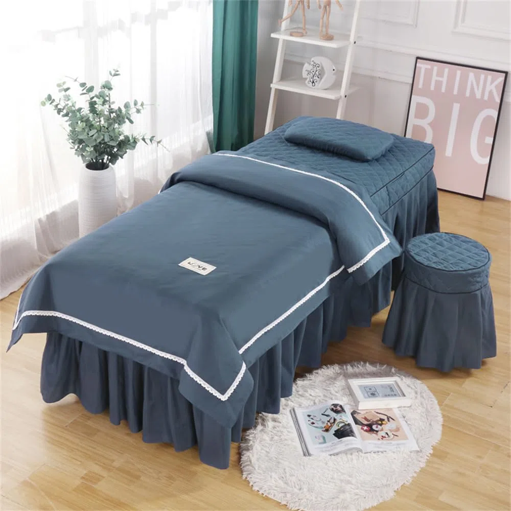Juego de sábanas de microfibra azul marino para cuna de bebé, 4 fundas transpirables (190 x 70 cm), perfecto para cunas, mesas, esteticistas, terapeutas y profesionales del spa