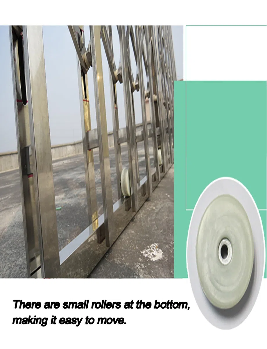 Puerta de Seguridad con reja de Acero Inoxidable 304 - Puerta corredera Plegable retráctil para Exteriores, Paneles Dobles, a Prueba de robos para Patio, balcón, Entrada y Uso Comercial (43