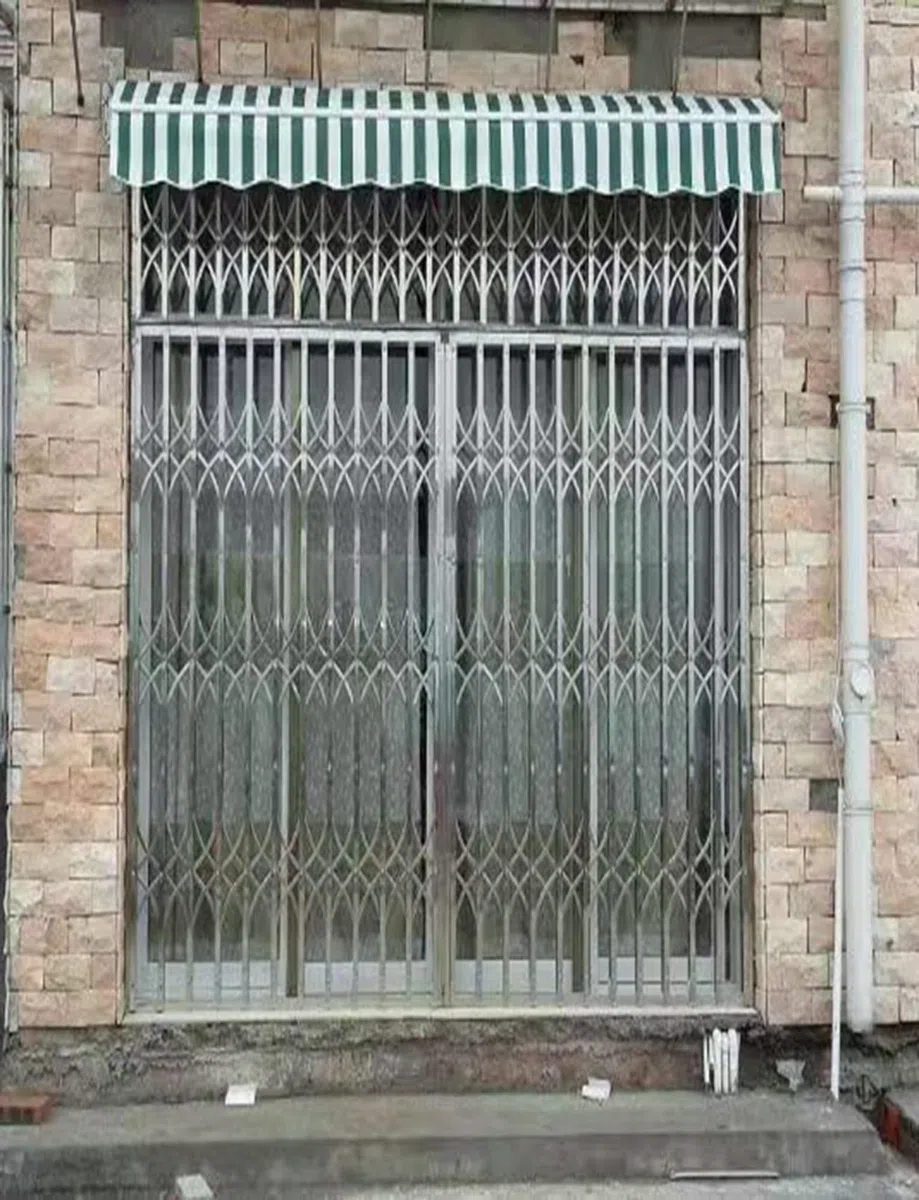 Puerta de Seguridad con reja de Acero Inoxidable 304 - Puerta corredera Plegable retráctil para Exteriores, Paneles Dobles, a Prueba de robos para Patio, balcón, Entrada y Uso Comercial (43