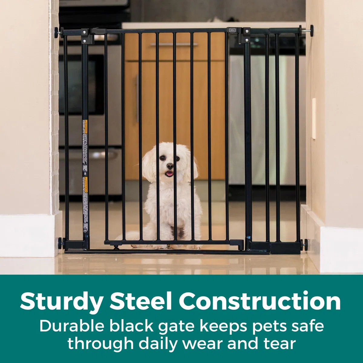 MYPET StepSafe - Puerta para Mascotas; 29-40 Pulgadas de Ancho, 30 Pulgadas