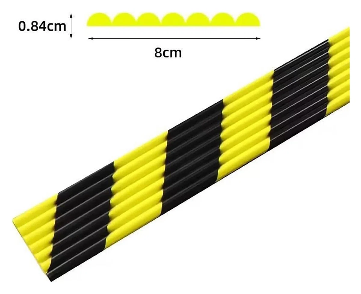 Protector de Bordes de Espuma de 39" - Protectores de Esquinas autoadhesivos de Alta Visibilidad con Rayas Amarillas Negras for Seguridad en Paredes, escaleras, garajes y almacenes(Wave-Shaped,5PCS)