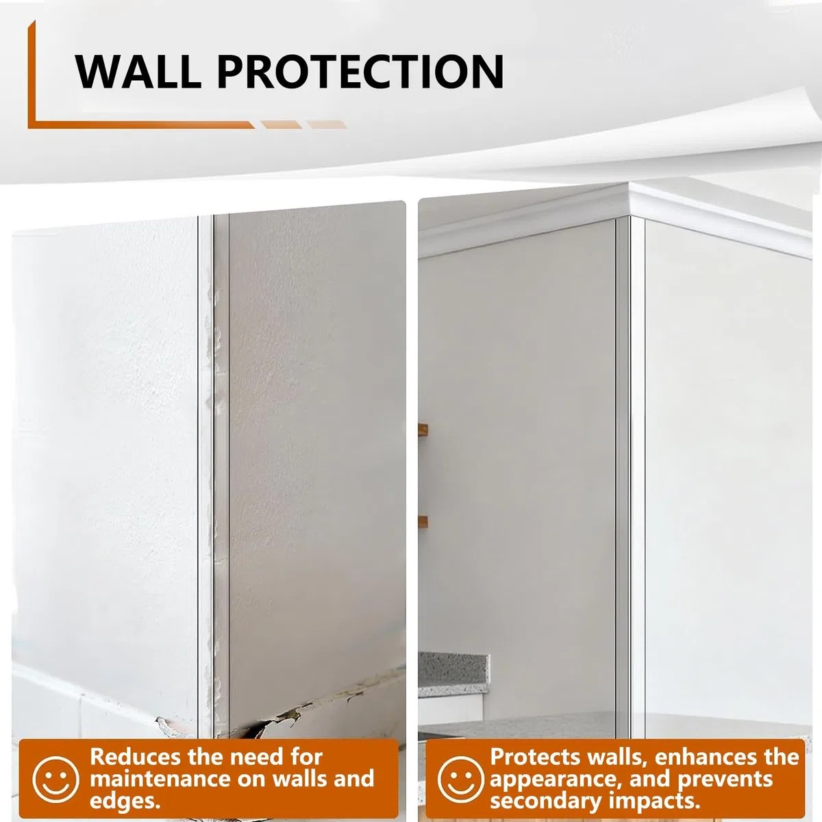 Juego de 3 Protectores de Esquinas de Pared Transparentes