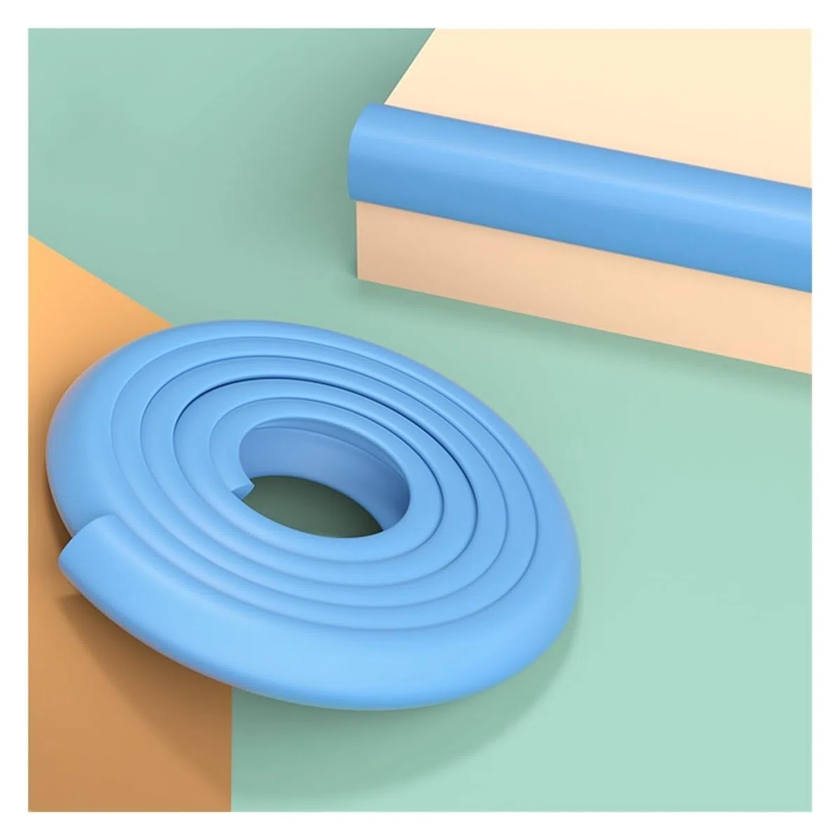 Protector de esquina de seguridad de espuma para niños, con margen anticolisión (azul, 20 m)