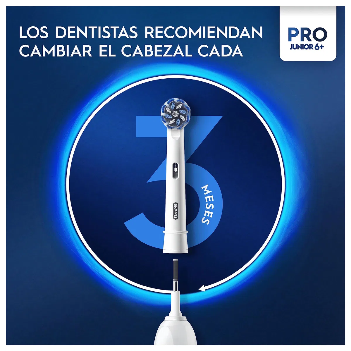 Oral-B Pro Junior Cepillo De Dientes Eléctrico Frozen Apto Para Niños Mayores De 6 Años, 1 Mango De Frozen, 2 Cabezales Suaves, 3 Modos De Cepillado y Sensor De Presión, Diseñado Por Braun