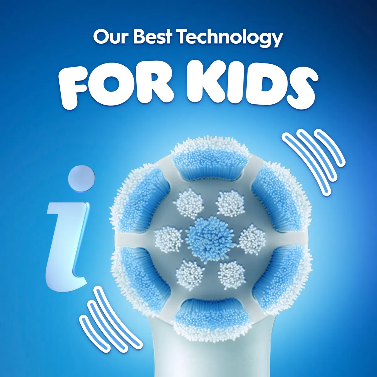 Oral-B iO Kids - Cepillo de dientes eléctrico recargable, Stitch con 1 cabezal de cepillo de cuidado suave, sensor de presión automático para proteger las encías, 3 modos de limpieza, temporizador de