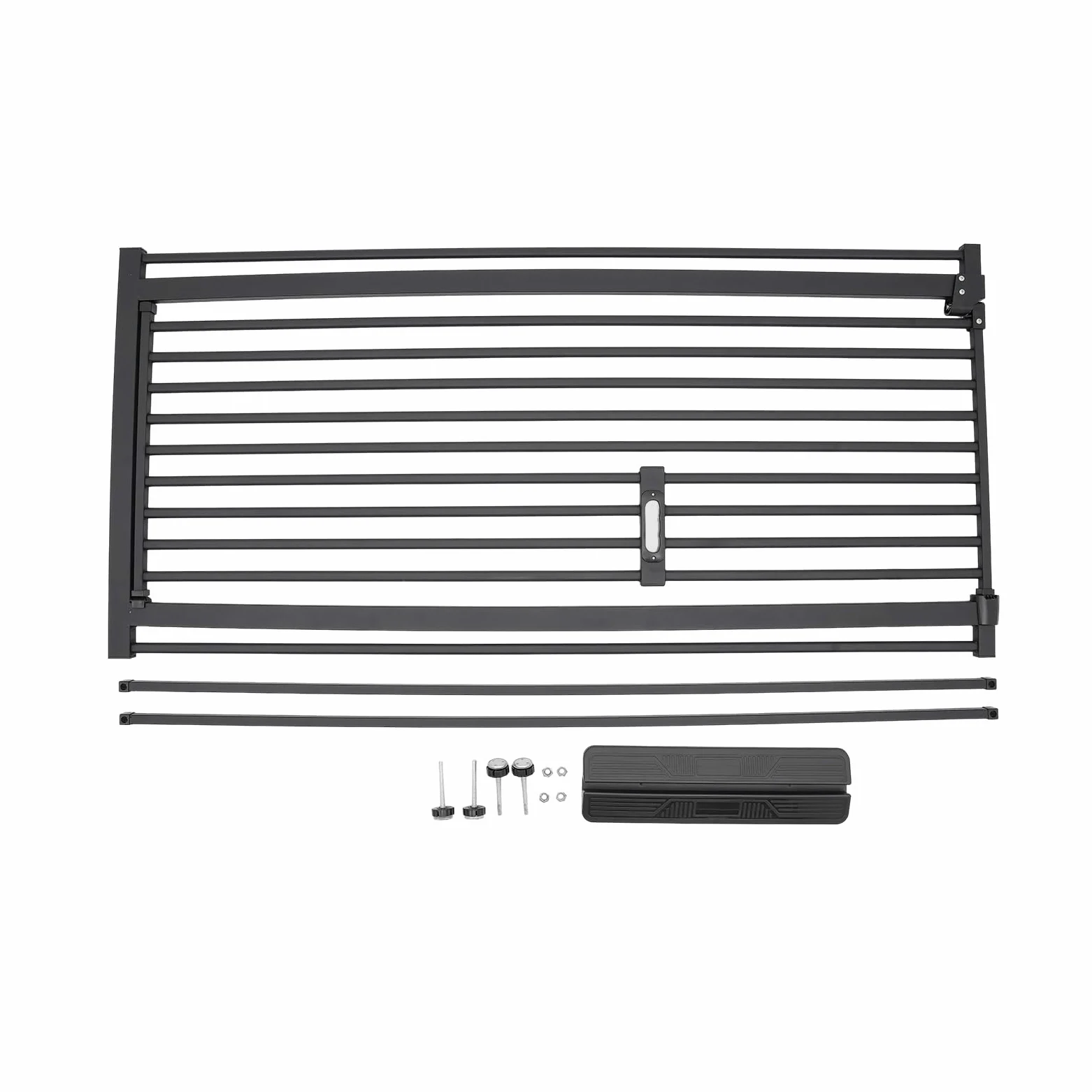 Puerta para mascotas, 59 pulgadas extensible, color negro