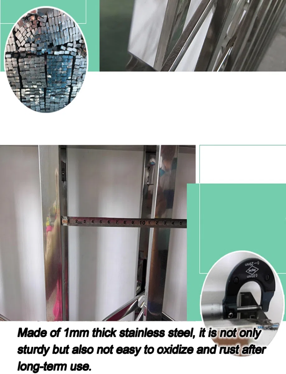 Puerta de Seguridad con reja de Acero Inoxidable 304 - Puerta corredera Plegable retráctil para Exteriores, Paneles Dobles, a Prueba de robos para Patio, balcón, Entrada y Uso Comercial (43