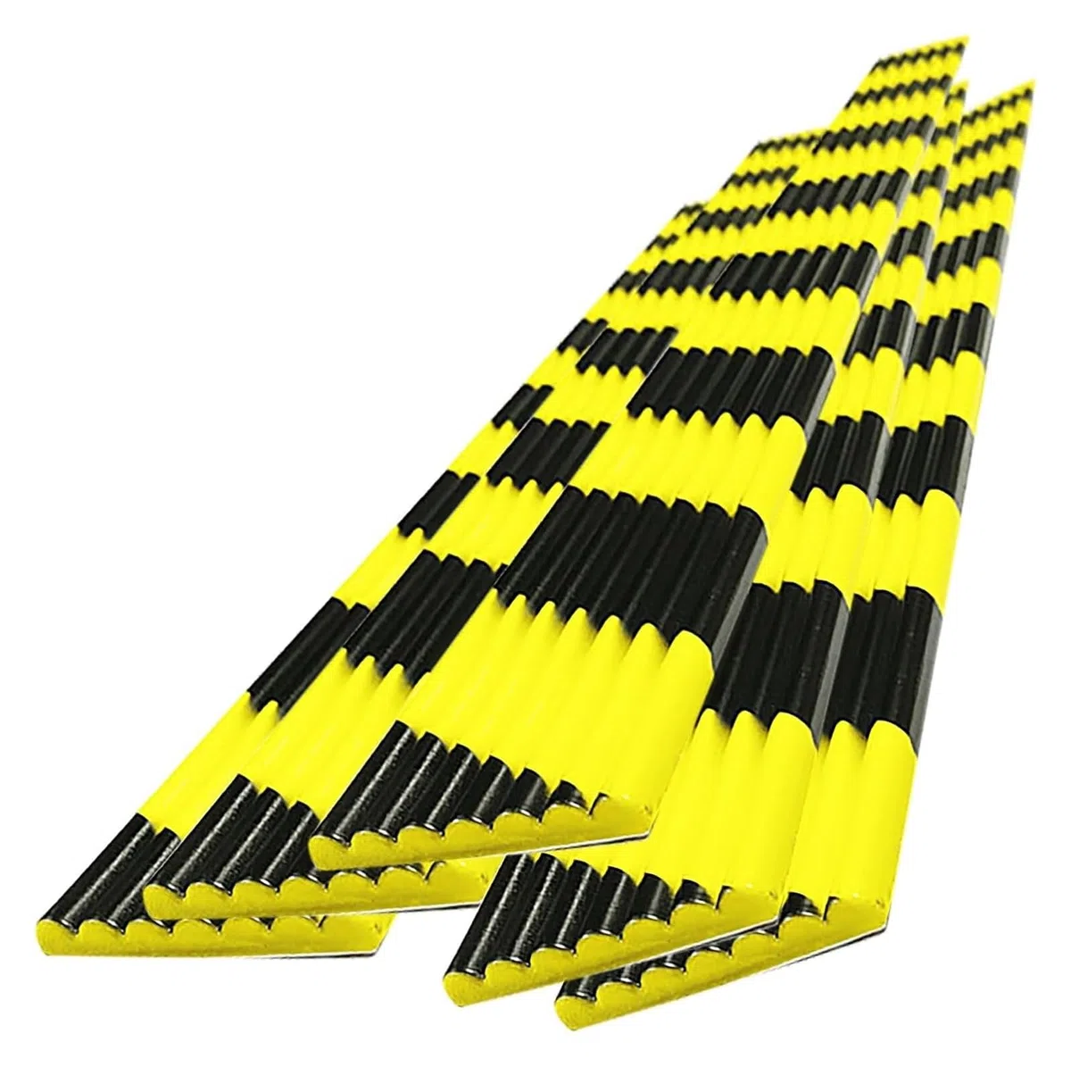 Protector de Bordes de Espuma de 39" - Protectores de Esquinas autoadhesivos de Alta Visibilidad con Rayas Amarillas Negras for Seguridad en Paredes, escaleras, garajes y almacenes(Wave-Shaped,5PCS)