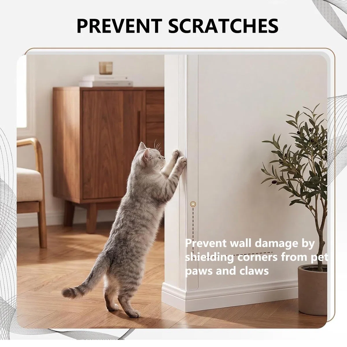 Juego de 3 Protectores de Esquinas de Pared Transparentes