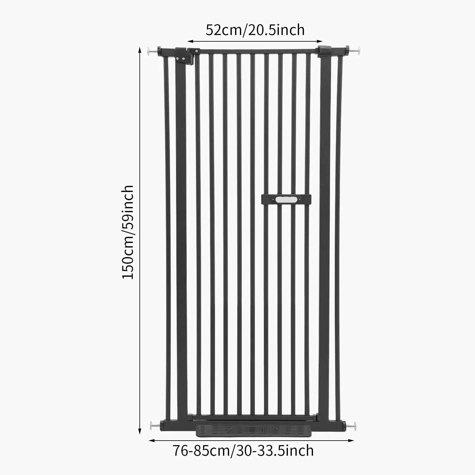 Puerta para mascotas, 59 pulgadas extensible, color negro