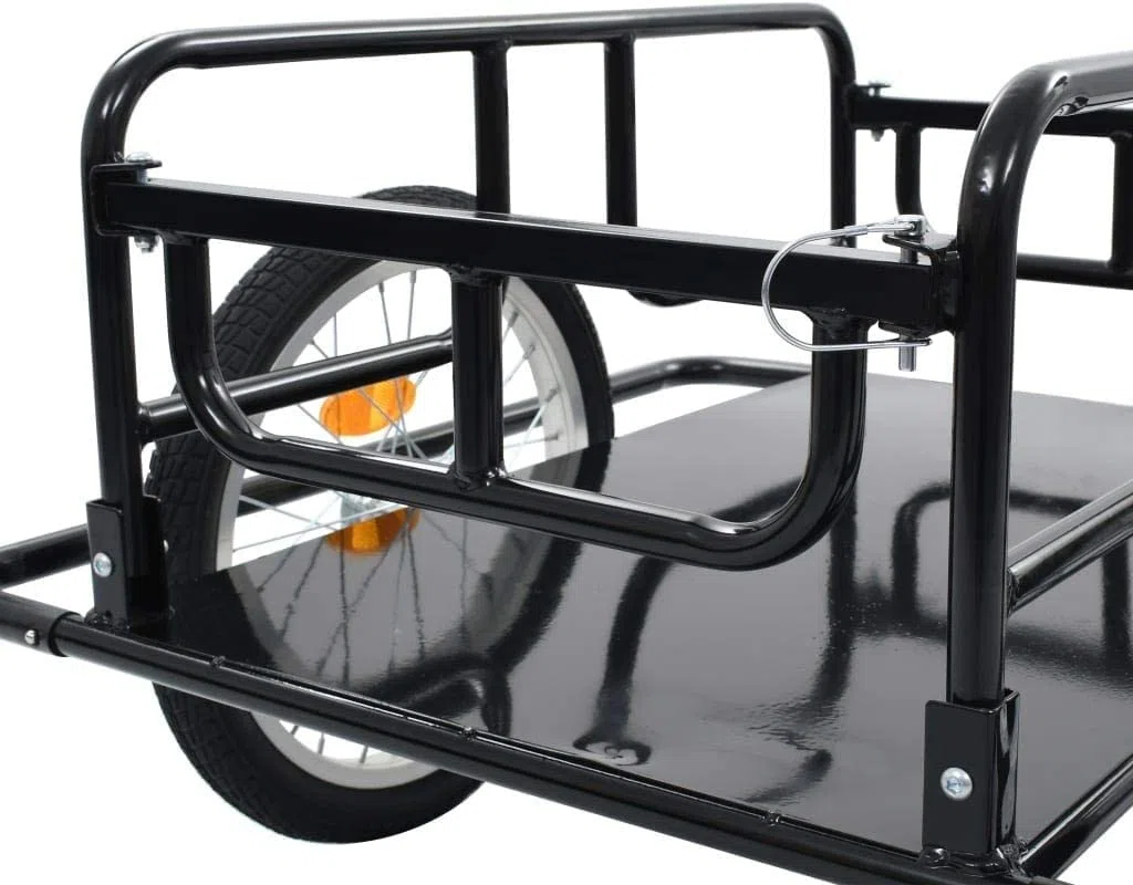 Remolque para Bicicleta para niños Barra de Tiro Plegable Remolque de Carga para Bicicletas, Remolques para Bicicletas Negros, 130x73x48,5 cm, fácil de Montar, Accesorios para Bicicletas al Aire Lib