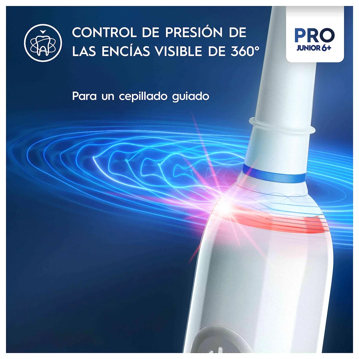 Oral-B Pro Junior Cepillo De Dientes Eléctrico Frozen Apto Para Niños Mayores De 6 Años, 1 Mango De Frozen, 2 Cabezales Suaves, 3 Modos De Cepillado y Sensor De Presión, Diseñado Por Braun